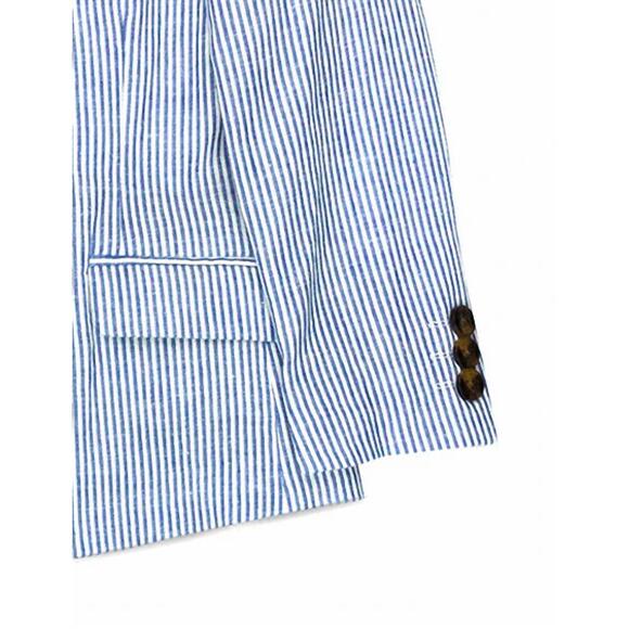 NEW APPAMAN boy's nautical stripe blazer in light blue stripes